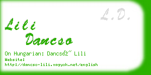 lili dancso business card